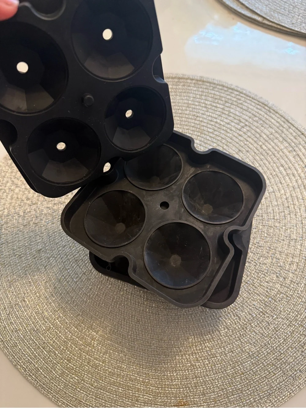 Silicone Diamond Ice Cube Tray - Black Set of 2